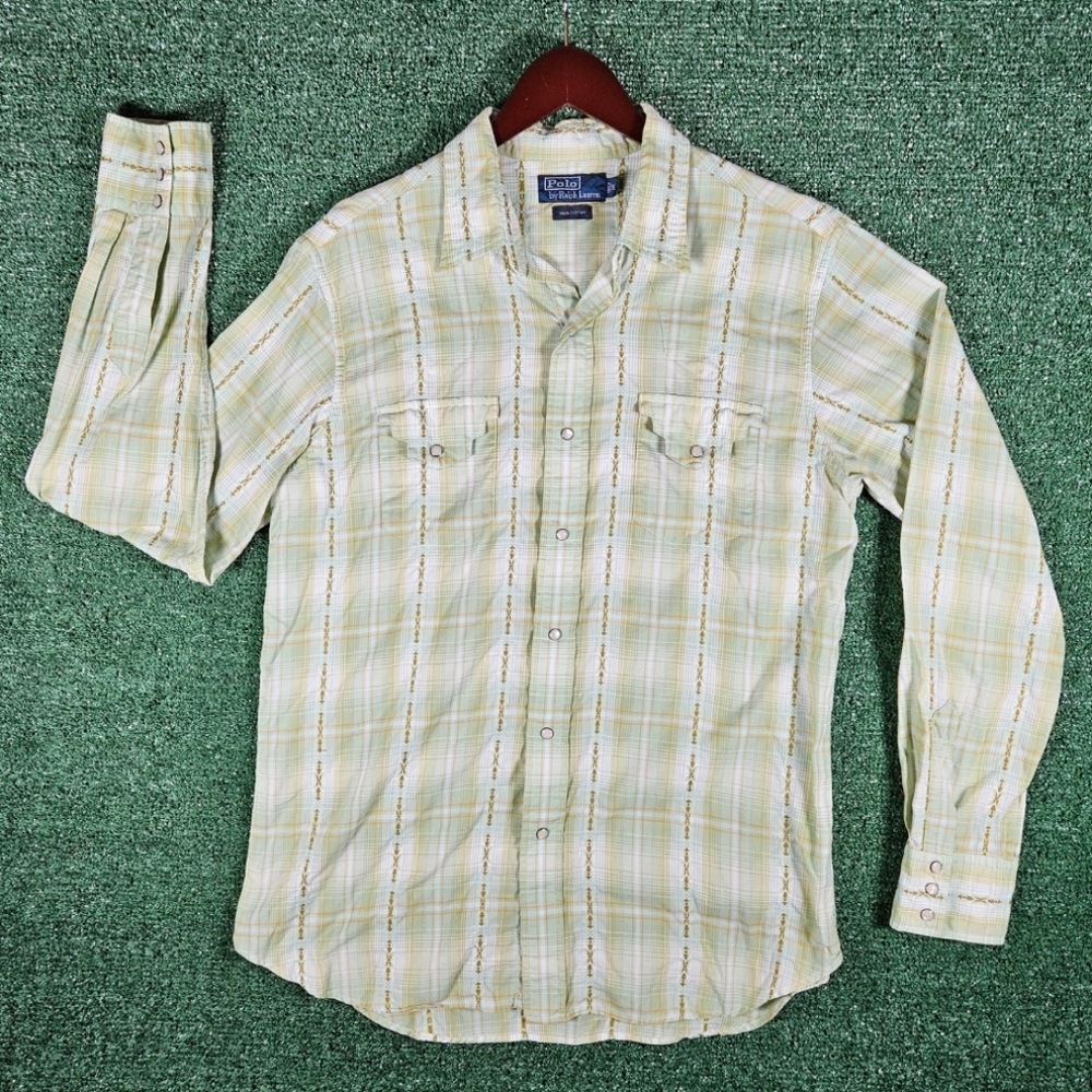 Vintage Polo By Ralph Lauren Pearl Snap Western Shirt / Mens Size Medium